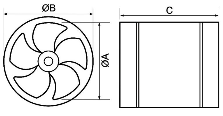 MakTrade MF200C-10 celokovový ventilátor do potrubí